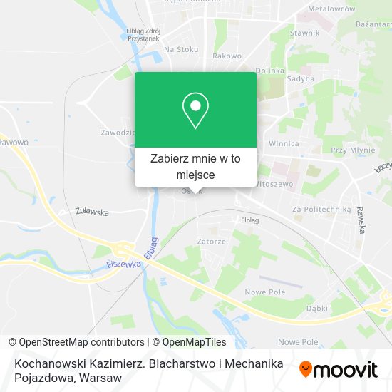 Mapa Kochanowski Kazimierz. Blacharstwo i Mechanika Pojazdowa