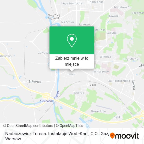 Mapa Nadaczewicz Teresa. Instalacje Wod.-Kan., C.O., Gaz