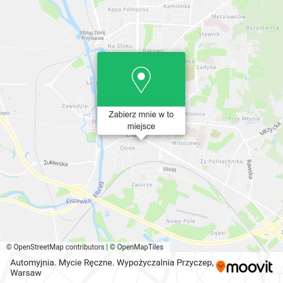 Mapa Automyjnia. Mycie Ręczne. Wypożyczalnia Przyczep