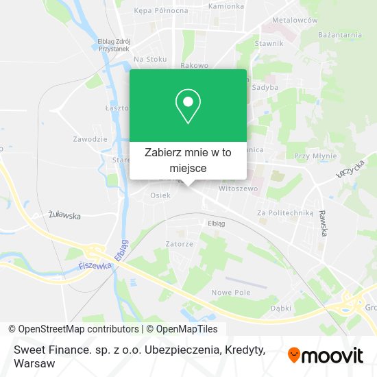 Mapa Sweet Finance. sp. z o.o. Ubezpieczenia, Kredyty