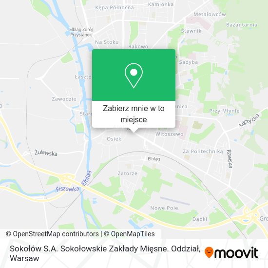 Mapa Sokołów S.A. Sokołowskie Zakłady Mięsne. Oddział