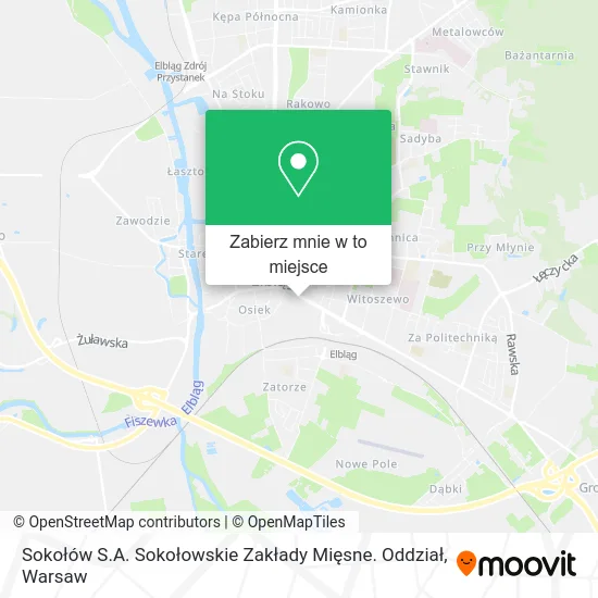 Mapa Sokołów S.A. Sokołowskie Zakłady Mięsne. Oddział