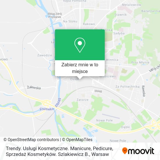 Mapa Trendy. Usługi Kosmetyczne. Manicure, Pedicure, Sprzedaż Kosmetyków. Szlakiewicz B.