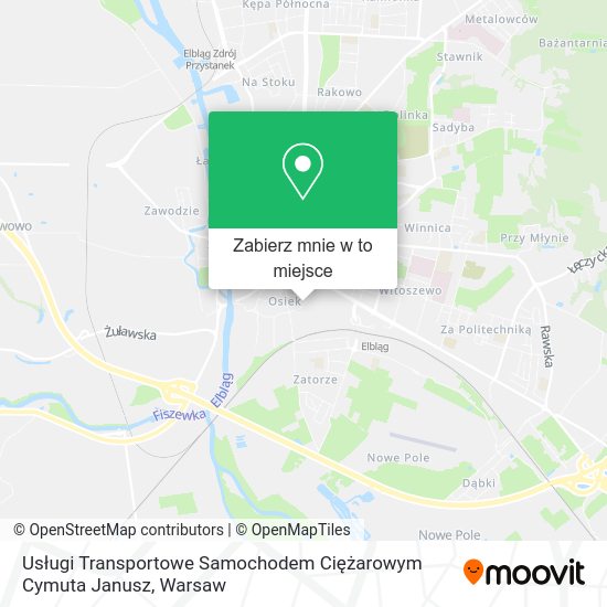 Mapa Usługi Transportowe Samochodem Ciężarowym Cymuta Janusz