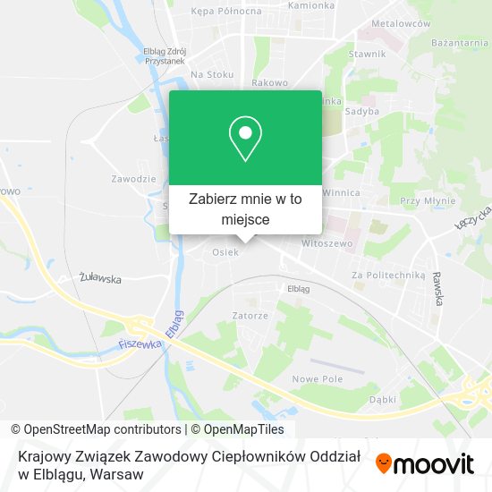 Mapa Krajowy Związek Zawodowy Ciepłowników Oddział w Elblągu