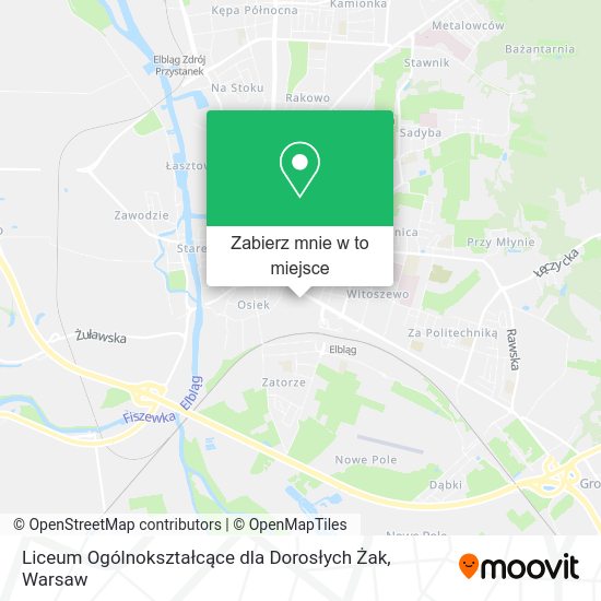 Mapa Liceum Ogólnokształcące dla Dorosłych Żak