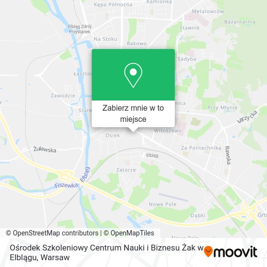 Mapa Ośrodek Szkoleniowy Centrum Nauki i Biznesu Żak w Elblągu