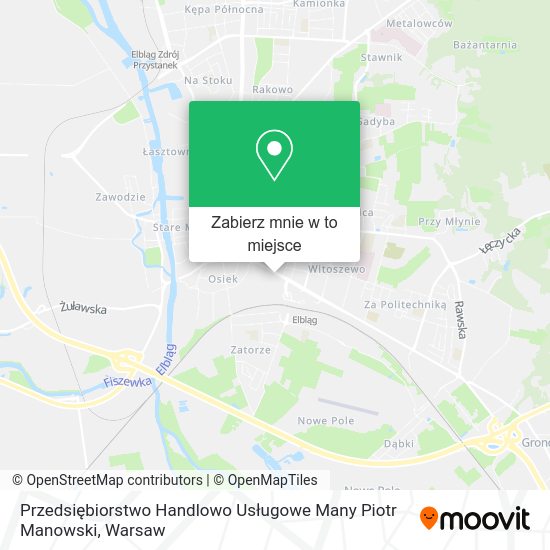 Mapa Przedsiębiorstwo Handlowo Usługowe Many Piotr Manowski