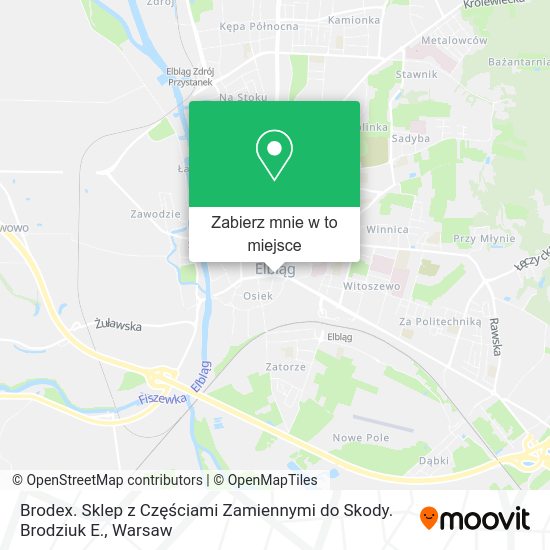 Mapa Brodex. Sklep z Częściami Zamiennymi do Skody. Brodziuk E.