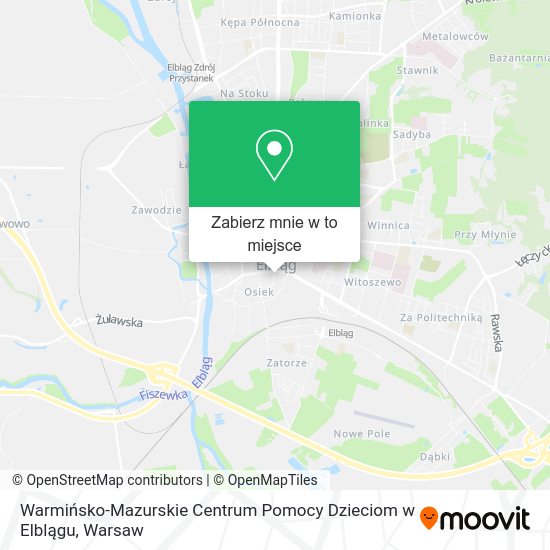 Mapa Warmińsko-Mazurskie Centrum Pomocy Dzieciom w Elblągu