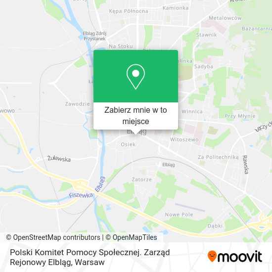 Mapa Polski Komitet Pomocy Społecznej. Zarząd Rejonowy Elbląg