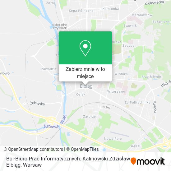 Mapa Bpi-Biuro Prac Informatycznych. Kalinowski Zdzisław Elbląg