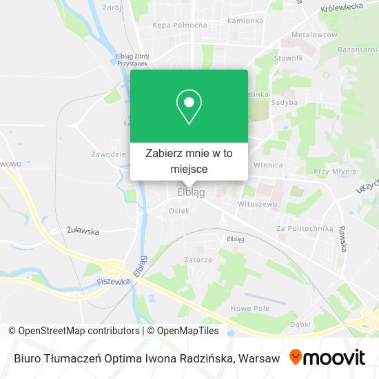 Mapa Biuro Tłumaczeń Optima Iwona Radzińska