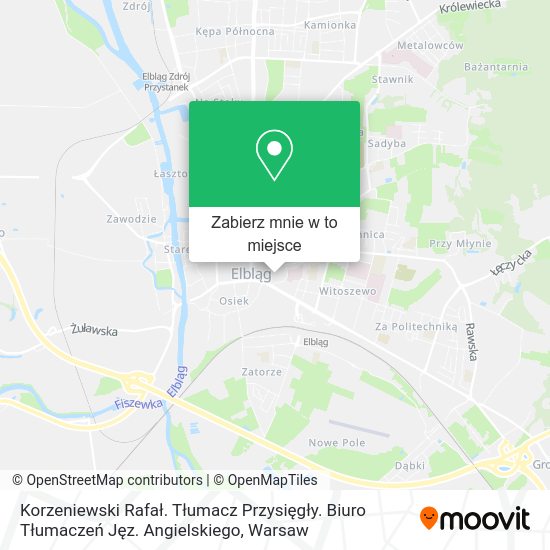 Mapa Korzeniewski Rafał. Tłumacz Przysięgły. Biuro Tłumaczeń Jęz. Angielskiego