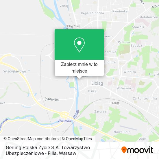 Mapa Gerling Polska Życie S.A. Towarzystwo Ubezpieczeniowe - Filia