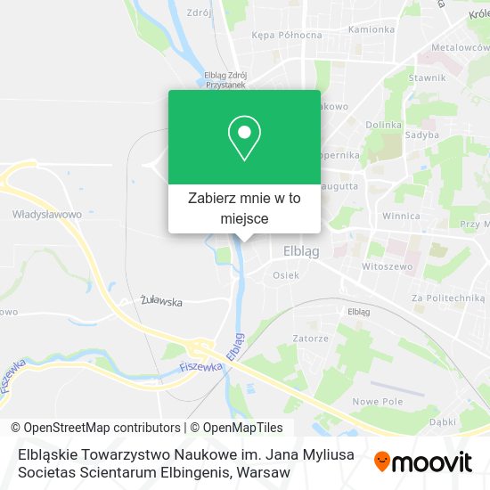 Mapa Elbląskie Towarzystwo Naukowe im. Jana Myliusa Societas Scientarum Elbingenis