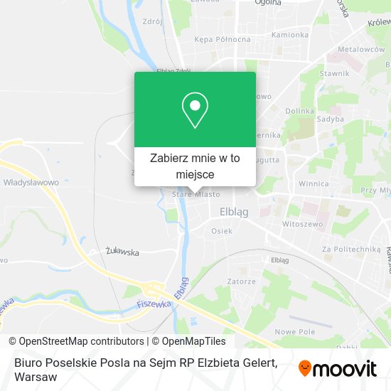 Mapa Biuro Poselskie Posla na Sejm RP Elzbieta Gelert