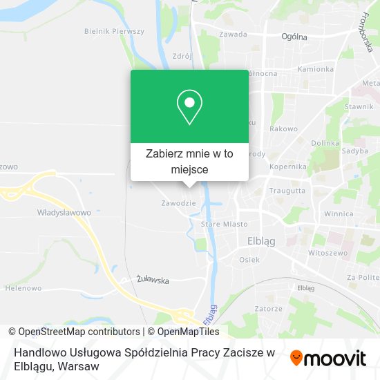 Mapa Handlowo Usługowa Spółdzielnia Pracy Zacisze w Elblągu