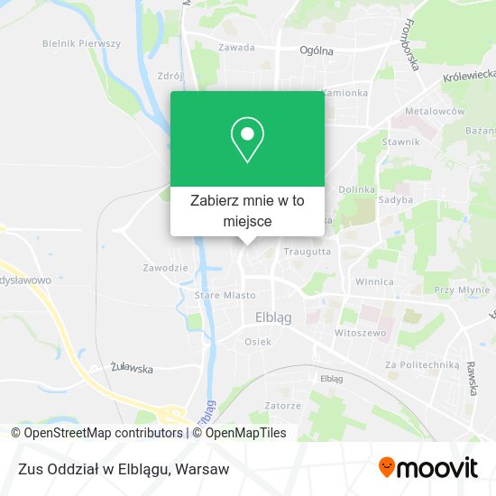 Mapa Zus Oddział w Elblągu