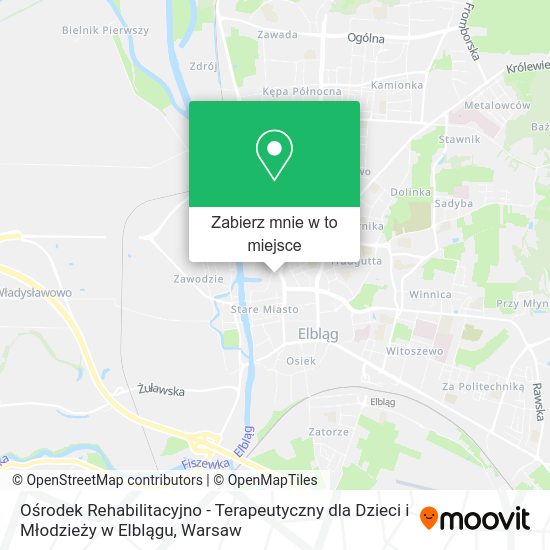 Mapa Ośrodek Rehabilitacyjno - Terapeutyczny dla Dzieci i Młodzieży w Elblągu