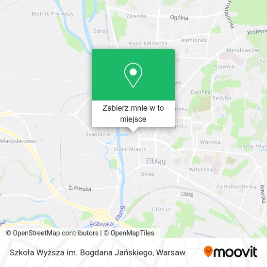 Mapa Szkoła Wyższa im. Bogdana Jańskiego