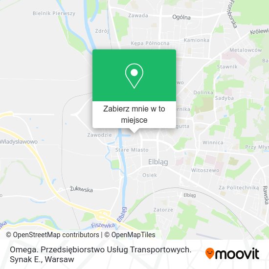 Mapa Omega. Przedsiębiorstwo Usług Transportowych. Synak E.