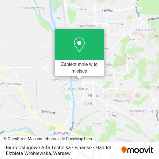 Mapa Biuro Usługowe Alfa Technika - Finanse - Handel Elżbieta Wróblewska