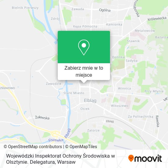 Mapa Wojewódzki Inspektorat Ochrony Środowiska w Olsztynie. Delegatura