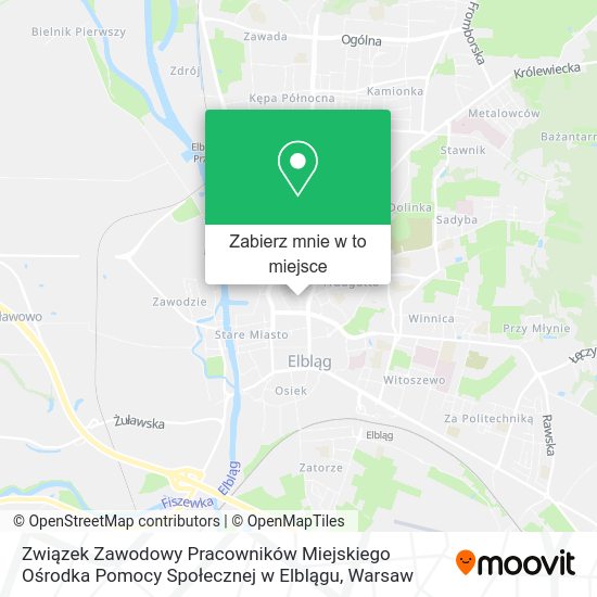 Mapa Związek Zawodowy Pracowników Miejskiego Ośrodka Pomocy Społecznej w Elblągu