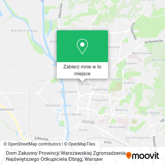 Mapa Dom Zakonny Prowincji Warszawskiej Zgromadzenia Najświętszego Odkupiciela Elbląg