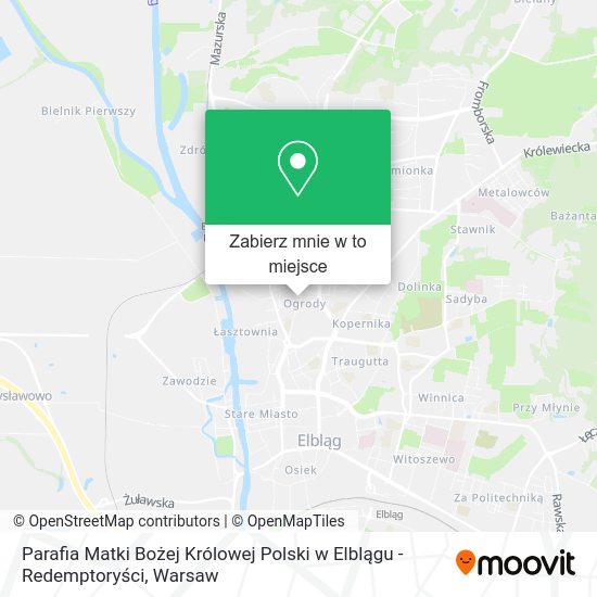 Mapa Parafia Matki Bożej Królowej Polski w Elblągu - Redemptoryści