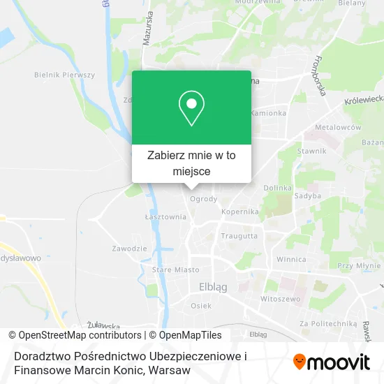 Mapa Doradztwo Pośrednictwo Ubezpieczeniowe i Finansowe Marcin Konic