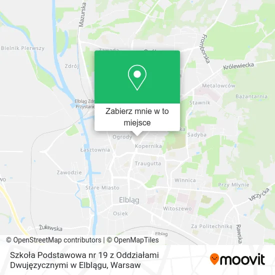 Mapa Szkoła Podstawowa nr 19 z Oddziałami Dwujęzycznymi w Elblągu