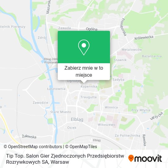 Mapa Tip Top. Salon Gier Zjednoczonych Przedsiębiorstw Rozrywkowych SA