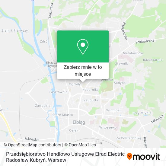 Mapa Przedsiębiorstwo Handlowo Usługowe Elrad Electric Radosław Kubryń