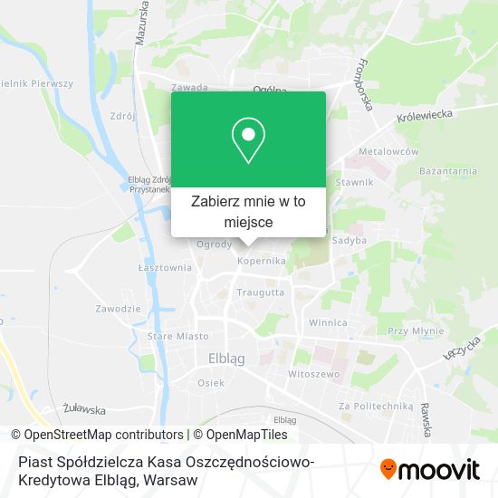 Mapa Piast Spółdzielcza Kasa Oszczędnościowo-Kredytowa Elbląg