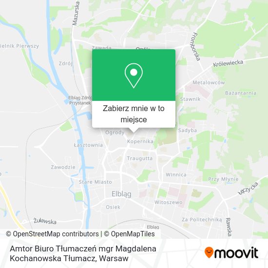 Mapa Amtor Biuro Tłumaczeń mgr Magdalena Kochanowska Tłumacz