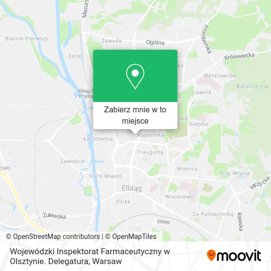 Mapa Wojewódzki Inspektorat Farmaceutyczny w Olsztynie. Delegatura