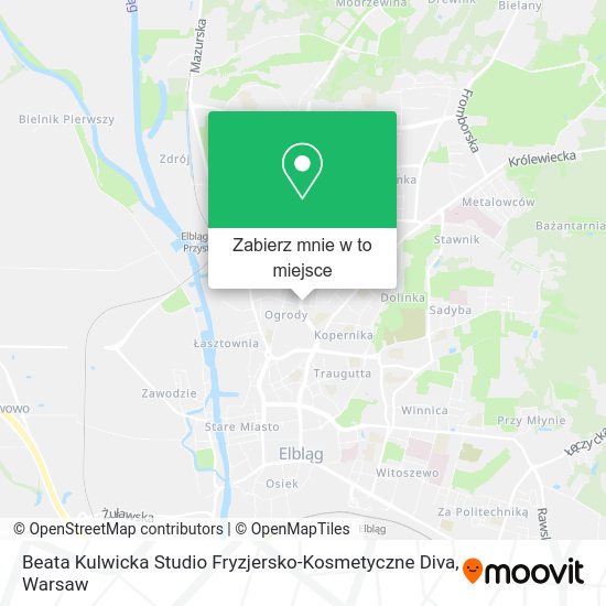 Mapa Beata Kulwicka Studio Fryzjersko-Kosmetyczne Diva