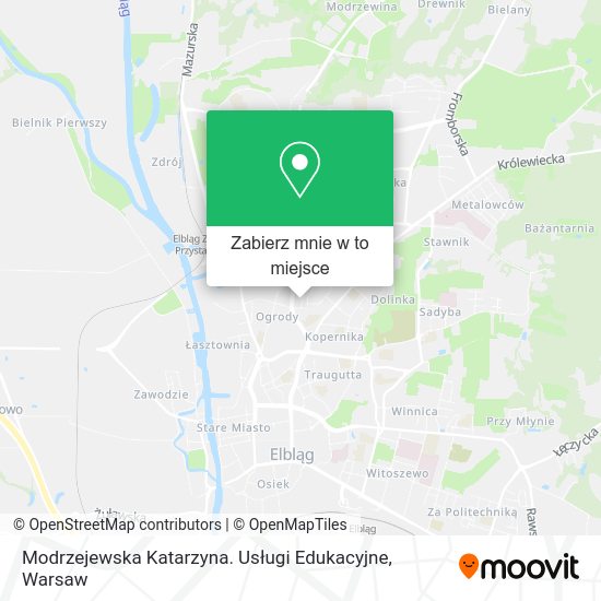 Mapa Modrzejewska Katarzyna. Usługi Edukacyjne