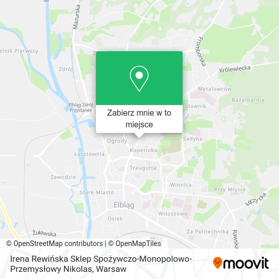 Mapa Irena Rewińska Sklep Spożywczo-Monopolowo-Przemysłowy Nikolas