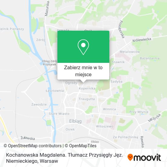 Mapa Kochanowska Magdalena. Tłumacz Przysięgły Jęz. Niemieckiego