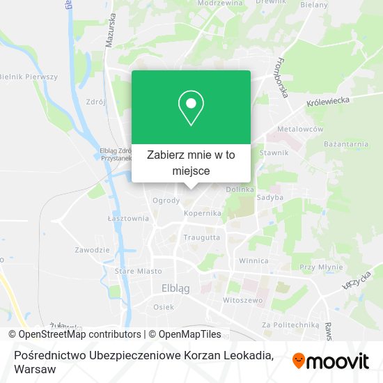 Mapa Pośrednictwo Ubezpieczeniowe Korzan Leokadia