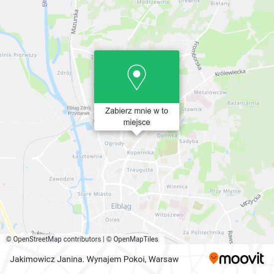 Mapa Jakimowicz Janina. Wynajem Pokoi