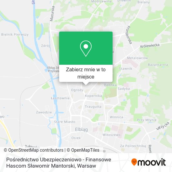 Mapa Pośrednictwo Ubezpieczeniowo - Finansowe Hascom Sławomir Mantorski