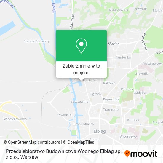 Mapa Przedsiębiorstwo Budownictwa Wodnego Elbląg sp. z o.o.