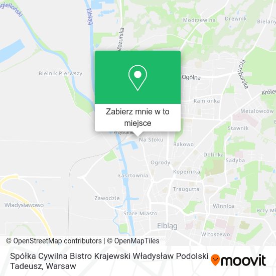 Mapa Spółka Cywilna Bistro Krajewski Władysław Podolski Tadeusz