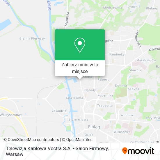 Mapa Telewizja Kablowa Vectra S.A. - Salon Firmowy