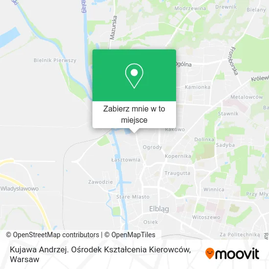 Mapa Kujawa Andrzej. Ośrodek Kształcenia Kierowców