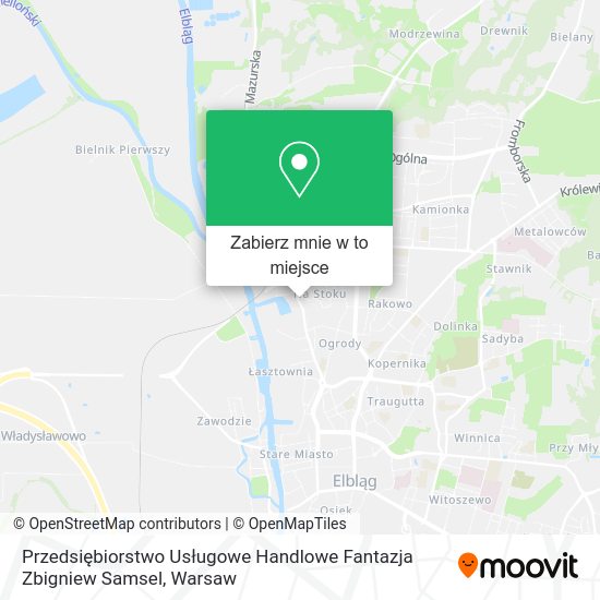 Mapa Przedsiębiorstwo Usługowe Handlowe Fantazja Zbigniew Samsel